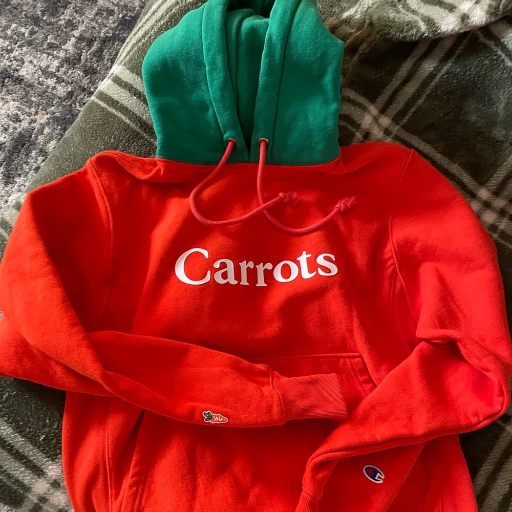 Champion x Carrots, Reverse Weave Hoodie, Orange & Green